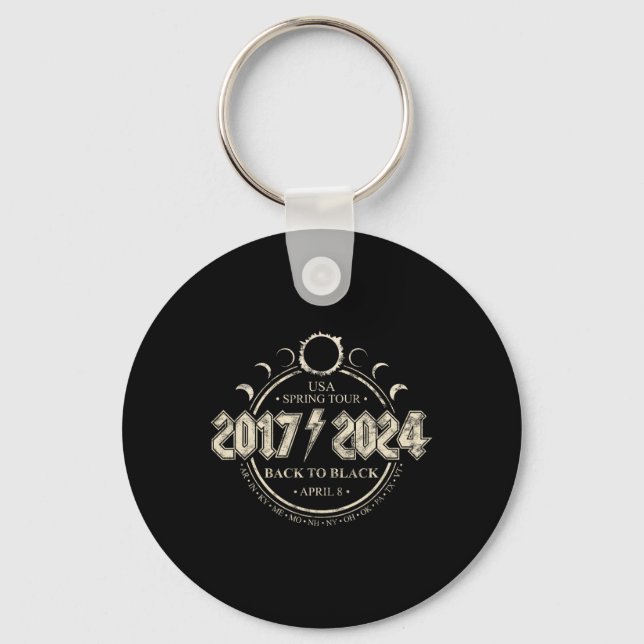 Solar Eclipse 20172024 Back To Black Usa Spring To Keychain (Front)