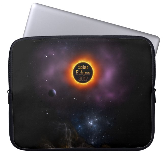 Solar Eclipse 2017 Nebula Bloom Laptop Sleeve (Front)