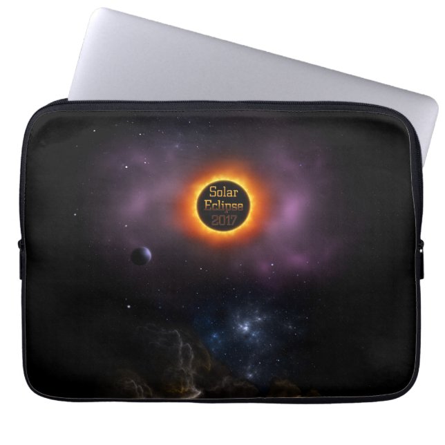 Solar Eclipse 2017 Nebula Bloom Laptop Sleeve (Front)