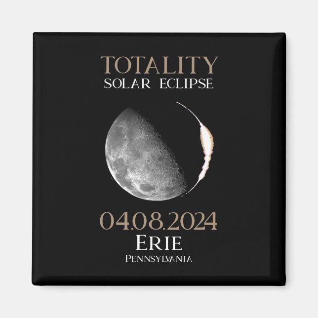 Solar Eclipse 2024 04.08.24 Erie Pennsylvania  Magnet (Front)