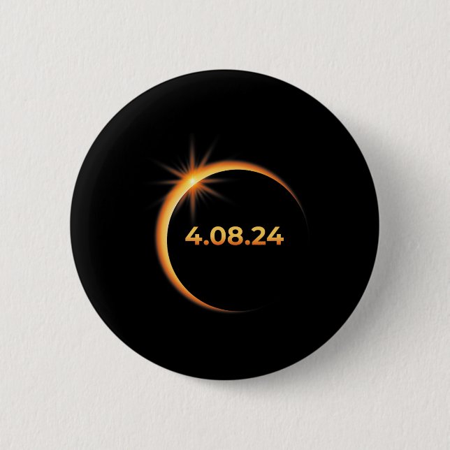 Solar Eclipse 2024 America Totality 04 08 24 Sprin Button (Front)
