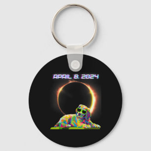Solar Eclipse 2024 April 8 Dog Solar Eclipse Glass Keychain