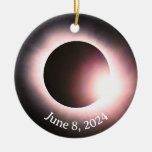 Solar eclipse 2024, April 8th Ceramic Ornament
