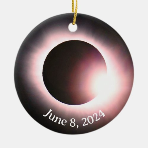 Solar eclipse 2024 April 8th Ceramic Ornament