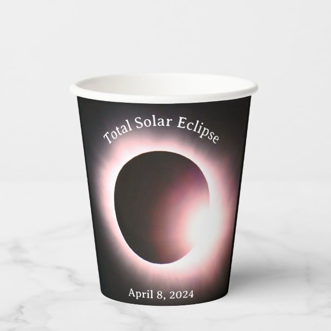 Solar eclipse 2024, April 8th Paper Cups (Front)