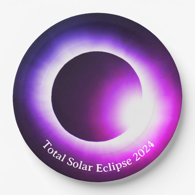 Solar eclipse 2024, April 8th Paper Plates (Front)