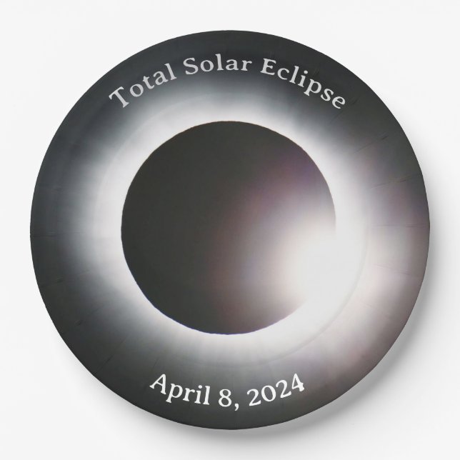 Solar eclipse 2024, April 8th Paper Plates (Front)