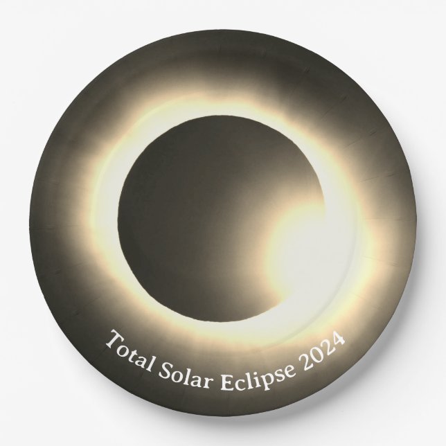Solar eclipse 2024, April 8th Paper Plates (Front)