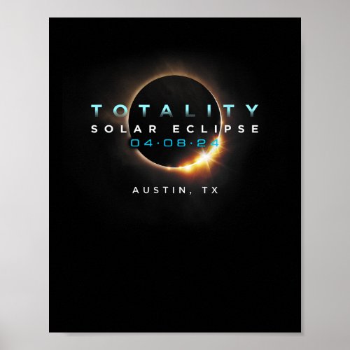 Solar Eclipse 2024 Austin  Poster