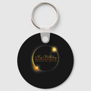 Solar Eclipse 2024 Birthday Present 4.8.24 Totalit Keychain