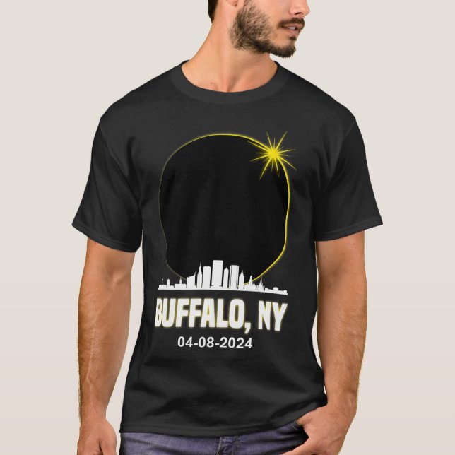 Solar Eclipse 2024 Buffalo Skyline Total Solar Ecl T-Shirt (Front)