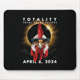Solar Eclipse 2024 Chicken Rooster Mouse Pad