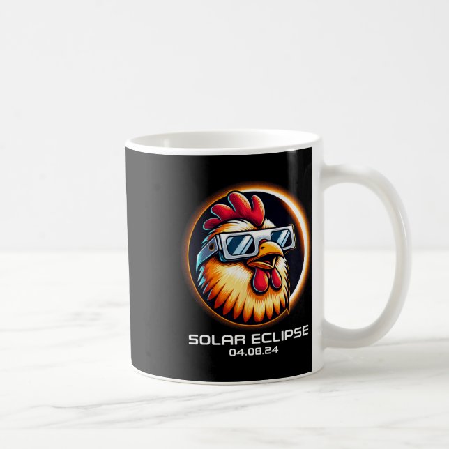 Solar Eclipse 2024 Chicken Totality Cute Matching  Coffee Mug (Right)