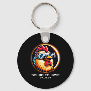 Solar Eclipse 2024 Chicken Totality Cute Matching Keychain