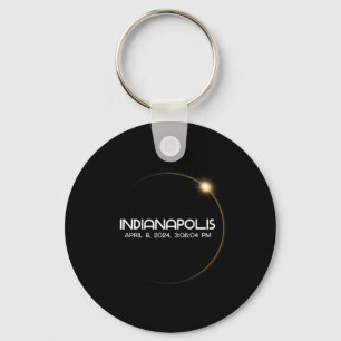 Solar Eclipse 2024 City  Keychain