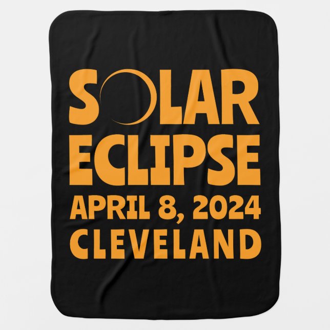 Solar Eclipse 2024 Cleveland Ohio Baby Blanket (Front)