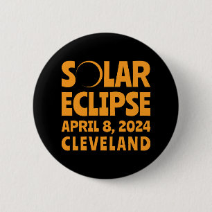 Solar Eclipse 2024 Cleveland Ohio Button