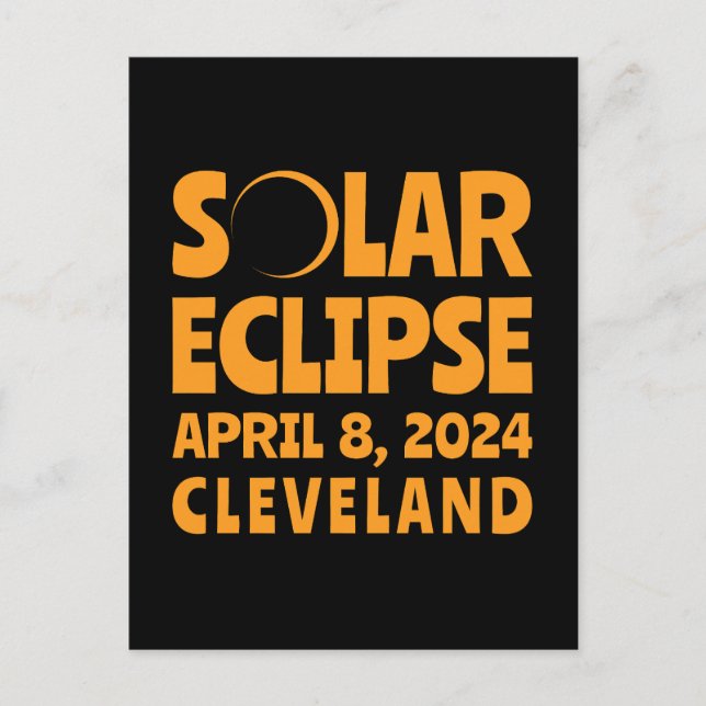 Solar Eclipse 2024 Cleveland Ohio Postcard (Front)