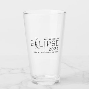 Solar Eclipse 2024 Custom Location Commemorative Glass