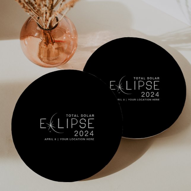 Solar Eclipse 2024 Custom Location Eclipse Party Paper Plates (Creator Uploaded)