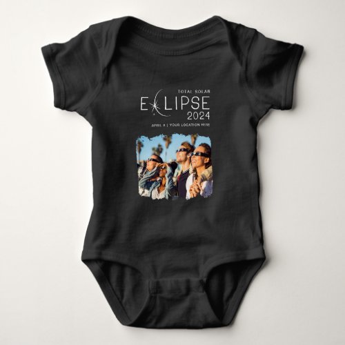 Solar Eclipse 2024 Custom Location Souvenir Photo Baby Bodysuit