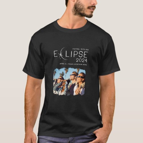 Solar Eclipse 2024 Custom Location Souvenir Photo T_Shirt