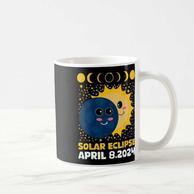 Solar Eclipse 2024 Cute Kids Toddler Boy Total Ecl Coffee Mug (Right)