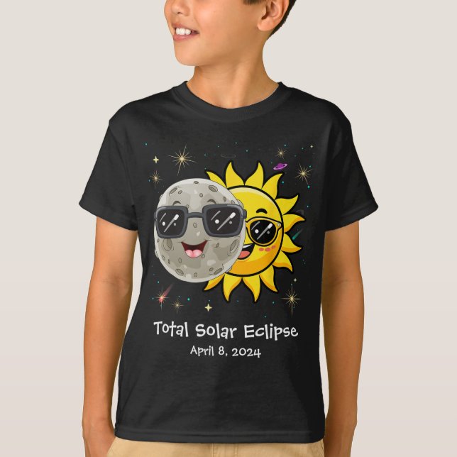 Solar Eclipse 2024 Cute Solar Eclipse Kids Boys Gi T-Shirt (Front)