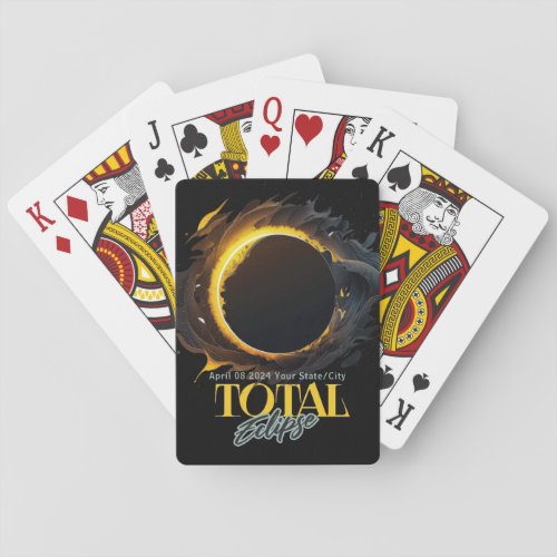 Solar Eclipse 2024 Gift Your City State April 8 Poker Cards