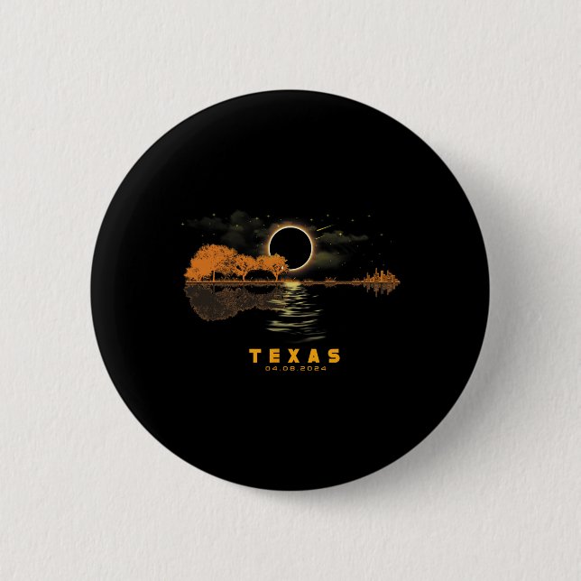 Solar Eclipse 2024 Guitar 04.08.24 Totality Texas  Button (Front)