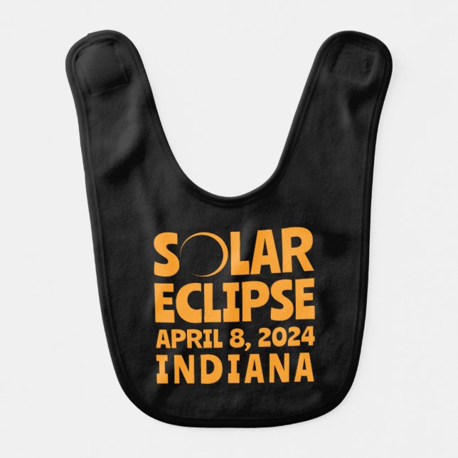 Solar Eclipse 2024 Indiana Baby Bib (Front)