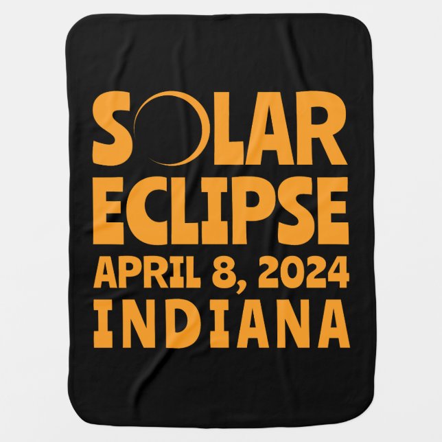 Solar Eclipse 2024 Indiana Baby Blanket (Front)