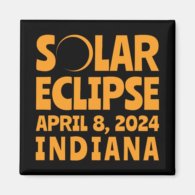 Solar Eclipse 2024 Indiana Magnet (Front)