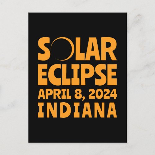 Solar Eclipse 2024 Indiana Postcard