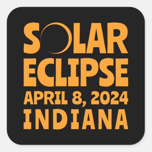 Solar Eclipse 2024 Indiana Square Sticker