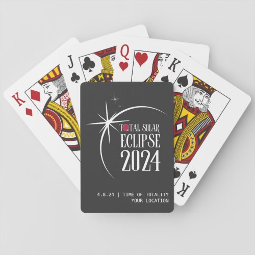 Solar Eclipse 2024 Location and Time Commemorative Playing Cards