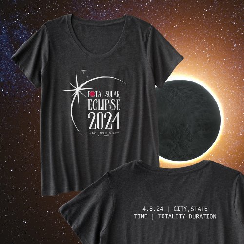 Solar Eclipse 2024 Location and Time T_Shirt