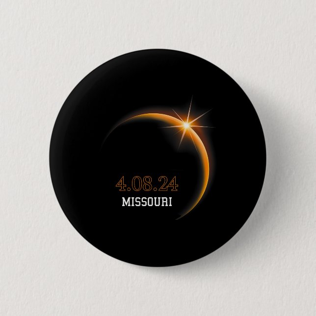 Solar Eclipse 2024 Missouri Totality Spring 4.08.2 Button (Front)