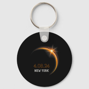 Solar Eclipse 2024 New York Totality Spring 4.08.2 Keychain