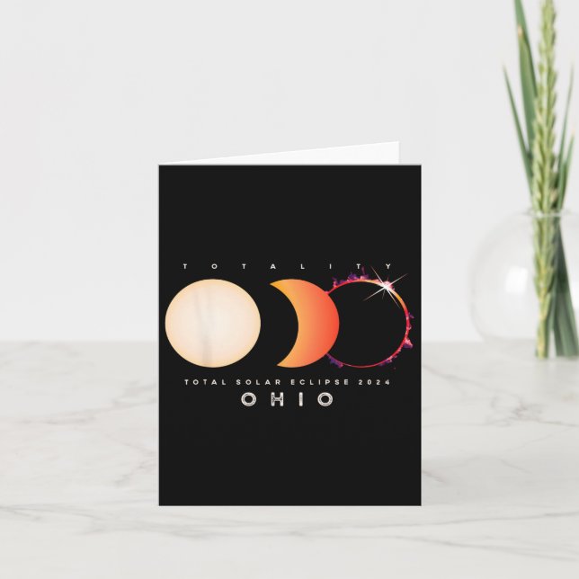 Solar Eclipse 2024 Ohio Total Eclipse America Grap Card (Front)