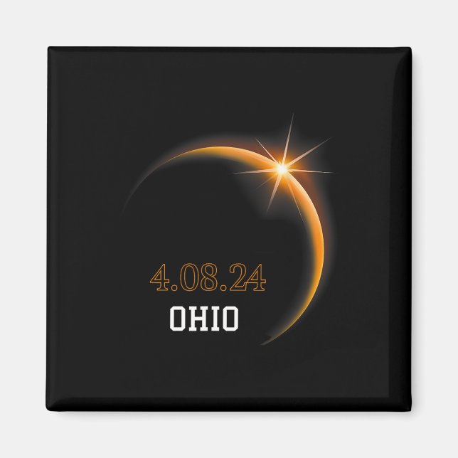 Solar Eclipse 2024 Ohio Totality Spring 4.08.24  Magnet (Front)