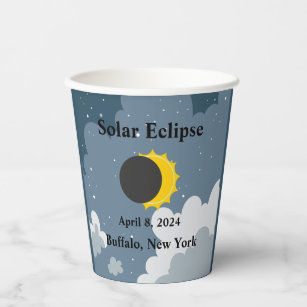 Solar Eclipse 2024 Paper Cups Size: 8oz 