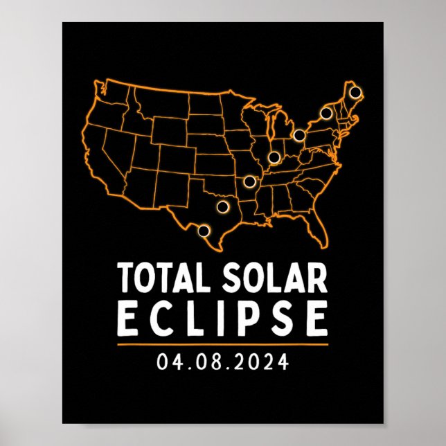 Solar Eclipse 2024 Party America Totality Total Us Poster (Front)