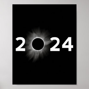 Solar Eclipse 2024 Simple Total Eclipse Poster