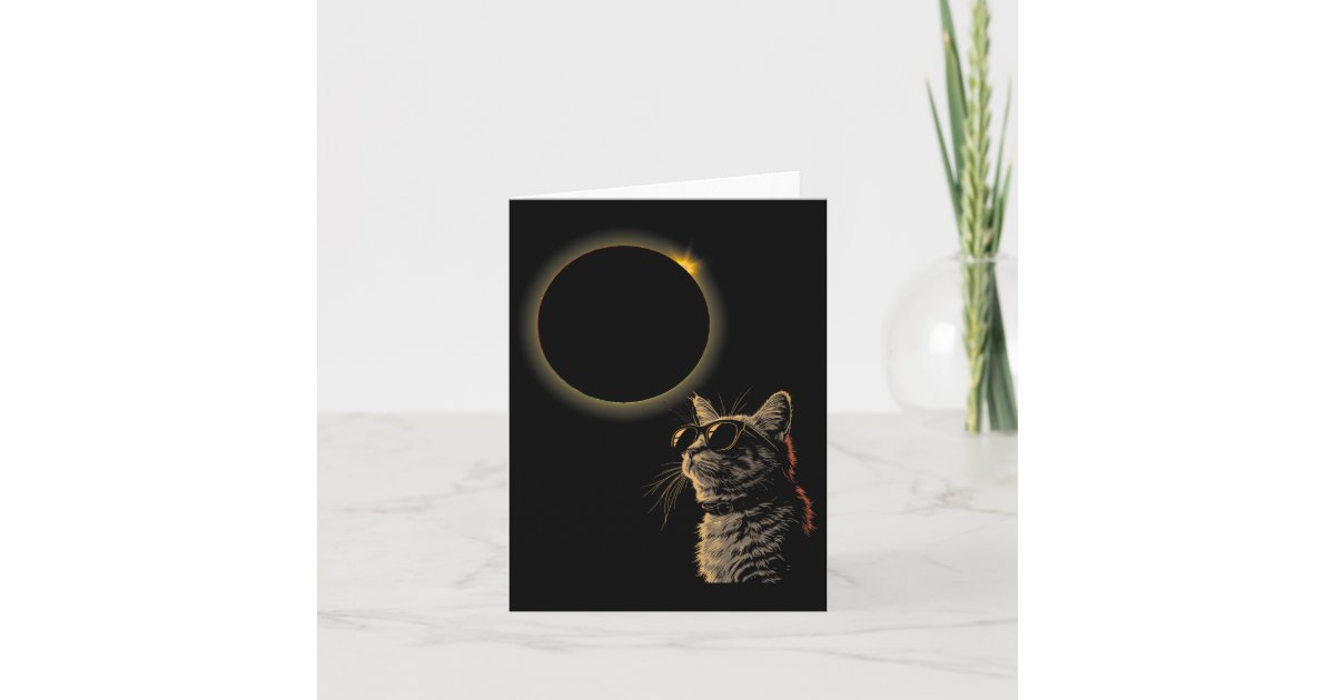 Solar Eclipse 2024 Solar Eclipse Glasses Cat Lover Card Zazzle