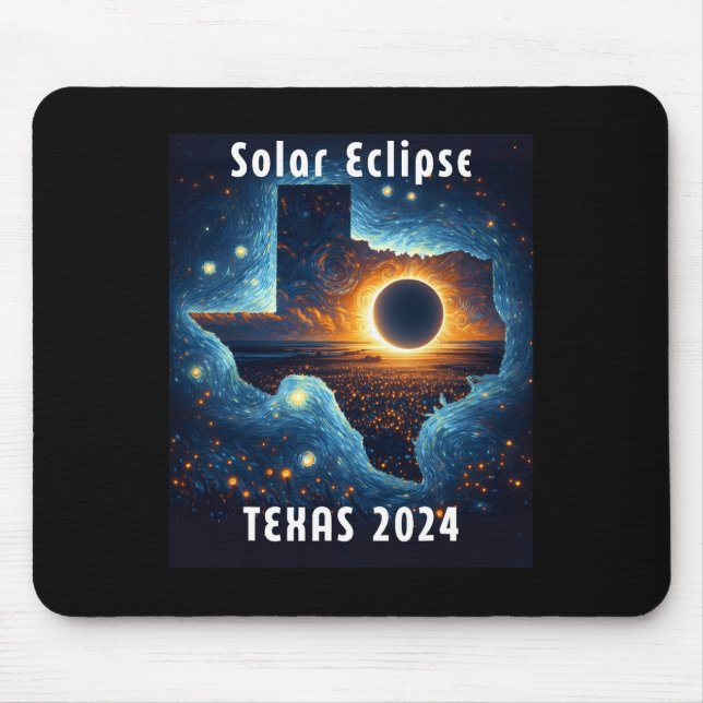 Solar Eclipse 2024 Starry Night  Mouse Pad (Front)