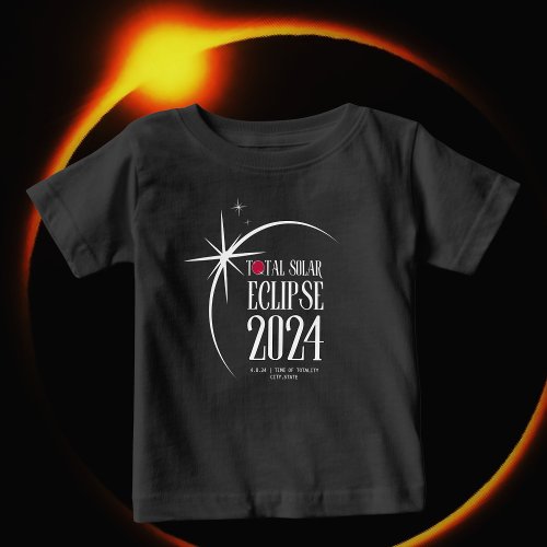 Solar Eclipse 2024 State and Time Baby T_Shirt