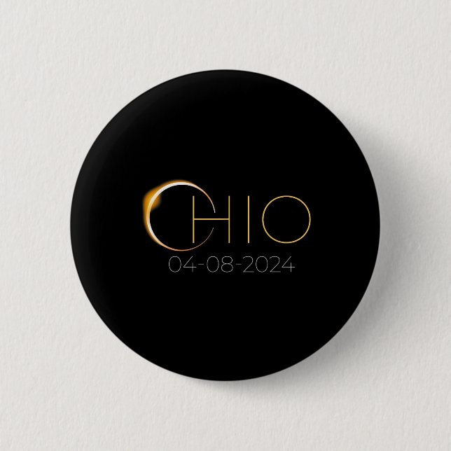 Solar Eclipse 2024 State Ohio Total Solar Eclipse  Button (Front)