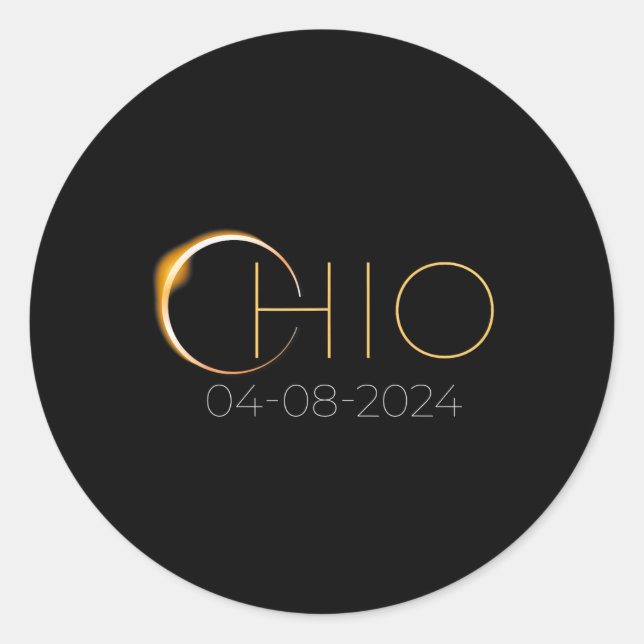 Solar Eclipse 2024 State Ohio Total Solar Eclipse  Classic Round Sticker (Front)