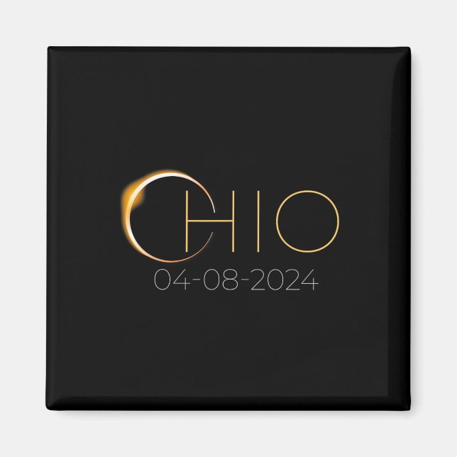 Solar Eclipse 2024 State Ohio Total Solar Eclipse  Magnet (Front)